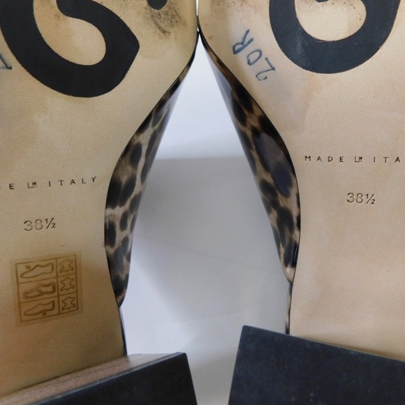 M. GEMI The Zola Camel Leopard Print Patent Leather Sandals Mules Shoes 38.5 8 - Picture 11 of 13